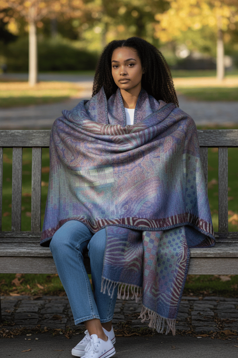 Multi Pattern Shawl Wrap